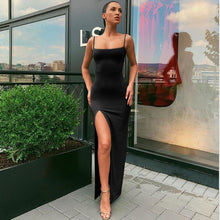 Load image into Gallery viewer, Summer New Women Strap off-Neck Slim Fit Backless Sexy Slit Dress Maxi Dress