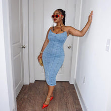 Load image into Gallery viewer, Women Clothing Sexy Slim Fit Stitching Tube Top Denim Dress for Women