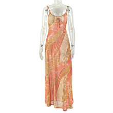 Load image into Gallery viewer, Printed Lightweight Women Sexy Backless Hip Dress Slim Strap Casual Holiday Maxi Dress