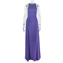 Load image into Gallery viewer, Women Clothing Fitted Waist Pleated Design Hip Dress Round Neck Sleeveless Dress