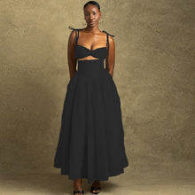Load image into Gallery viewer, Women Clothing Solid Color Dress off the Shoulder Strap Sleeveless Large Dress