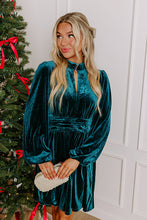 Load image into Gallery viewer, Women Clothing Velvet Christmas Dress Autumn Winter Sexy Cutout Waist Controlled Long Sleeves Dress