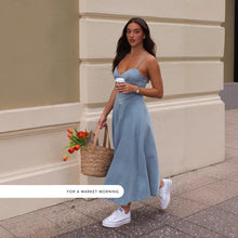Load image into Gallery viewer, Summer Women Collection Sleeveless Spaghetti Straps Slimming Imitation Denim Dress