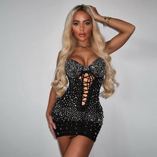 Load image into Gallery viewer, Sexy Slim Rhinestone Tied Dress