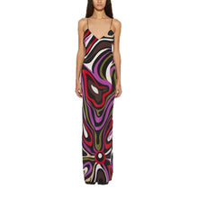 Load image into Gallery viewer, Summer Printed Satin Strap Backless Maxi Dress Women