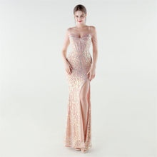 Load image into Gallery viewer, Heavy Industry Sequin Beaded Boning Corset Waist Tight Evening Dress