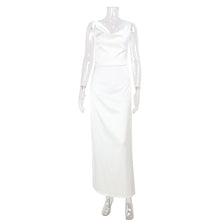 Load image into Gallery viewer, Women Clothing French Sleeveless V neck Texture Satin Long Sleeve Slim Fit Socialite Dress