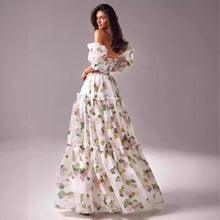 Load image into Gallery viewer, Spring Summer off the Shoulder Women Organza Fairy Long Elegant Evening Dress