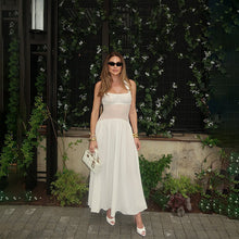 Load image into Gallery viewer, Halter Mesh Stitching Sexy Fashionable All Match High Waist Large Dress Maxi Dress