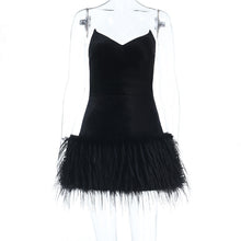 Load image into Gallery viewer, Tube Top Sexy Socialite Furry Hem Short Dress Women