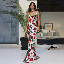 Load image into Gallery viewer, Spring Summer Sexy Dress Strap Backless Deep V Plunge Printed Sexy Slim Dress