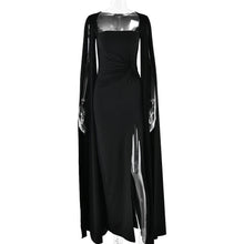 Load image into Gallery viewer, Dress Square Collar Mop Long Sleeve High Slit Solid Color Sexy Dress