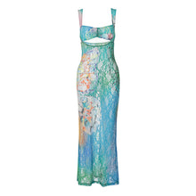 Load image into Gallery viewer, Street Hipster Sexy Hip Summer Lace Print Sleeveless Backless Dress Women