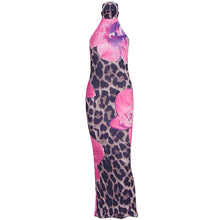 Load image into Gallery viewer, Summer Women Clothing Sexy Leopard Print round Neck Backless Slim Fit Sheath Dress