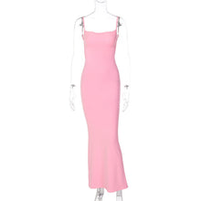 Load image into Gallery viewer, Spring Summer Women Clothing Sexy Slim Fit Backless Strap Solid Color Dress for Women