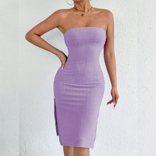Load image into Gallery viewer, Summer Women Clothing Tube Top Slit Slim Fitting Sheath Long Sexy Dress