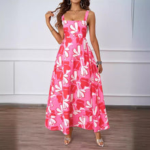 Load image into Gallery viewer, Women Clothing Summer Casual Strap Elegant A line Dress Floral Printed Dress