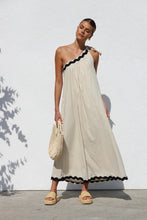 Load image into Gallery viewer, Spring Summer Oblique Shoulder Lace Vacation Long Women Dress