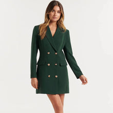 Load image into Gallery viewer, Slim Solid Color Casual Double Breasted Mid-Length Blazer Coat Dress