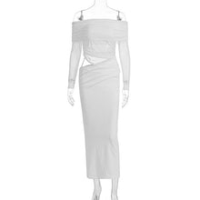 Load image into Gallery viewer, Summer Women Maxi Dress Sexy Mesh Stitching Slim Fit Tube Top Long Sleeve Dress