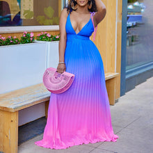 Load image into Gallery viewer, Women Clothing Deep V Plunge Neck Sexy Pleated Spaghetti Straps Corset Dress