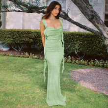 Load image into Gallery viewer, Summer Internet Celebrity Same Lace Strap Backless Dress Fashionable Ruffled Ribbon Dress