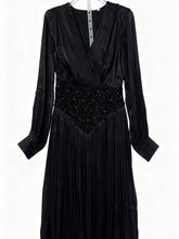 Load image into Gallery viewer, Elegant Long Sleeve Solid Color Diamond Dress Autumn High Grade Waist Slimming Dress Women