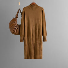 Load image into Gallery viewer, Thickened Knitting Dress Women Autumn Winter Mid Length over the Knee Match with Coat Sweater Inner Wear Bottoming