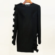 Load image into Gallery viewer, Early Autumn Star Personality Asymmetric Hollow Out Cutout Bow Dress Small Dress