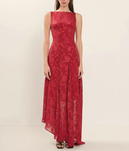 Load image into Gallery viewer, Summer Lace Backless Slim Fit Jacquard Red Irregular Asymmetric Dress Women Dress