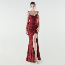 Load image into Gallery viewer, Heavy Industry Sequin Beaded Boning Corset Waist Tight Evening Dress