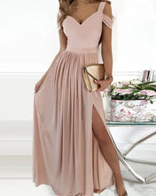 Load image into Gallery viewer, Women Clothing Maxi Dress Printed V neck Elegance Sleeveless Sexy Slit Dress