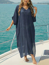Load image into Gallery viewer, Women Beach Cover up Summer Women V neck Loose Casual Dress Split Mop Dress