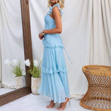 Load image into Gallery viewer, Summer Women Clothing Solid Color Elegant Graceful Ruffled Dress