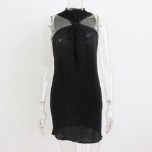 Load image into Gallery viewer, Round Neck Twisted off Shoulder Short Dress Women Summer Pleated Sexy Dress