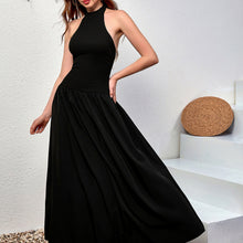 Load image into Gallery viewer, Elegant Halter Knitted Dress Sexy Backless Slim Fit A line Pleated Long Formal Dress