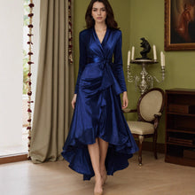Load image into Gallery viewer, Women Clothing Evening Dress Long Dress V neck Tight Waist Cocktail Dress