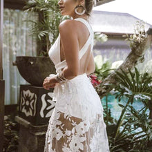 Load image into Gallery viewer, Spring Summer Women Clothes Dress Sexy Lace Cutout Backless Beach Maxi Dress