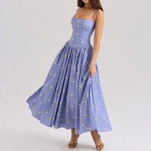 Load image into Gallery viewer, Sexy Printing Slip Dress Summer Slim Fit Backless Maxi Dress Elegant High Sense Summer Beautiful Dress