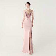 Load image into Gallery viewer, Bead Tube Applique Handmade Beaded Boning Corset Waist Trimming Lace up Satin Evening Dress Cocktail Social Slimming Slim Fit