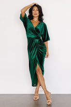 Load image into Gallery viewer, Pleuche Dress V neck Sexy Asymmetric Dress Evening Dress