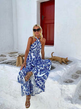 Load image into Gallery viewer, Dress Internet Celebrity Same Print Backless Halter Maxi Dress Dress Women