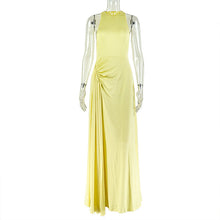Load image into Gallery viewer, Women Clothing Fitted Waist Pleated Design Hip Dress Round Neck Sleeveless Dress