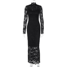 Load image into Gallery viewer, Women Clothing Summer Sexy Lace Stitching Slim Long Sleeve Dress