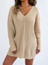 Load image into Gallery viewer, Sweater Women Deep V Plunge Sexy Casual Pullover Sweater Autumn Winter Undershirt Dress （Excluding Belt）