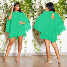 Load image into Gallery viewer, Pleated Chiffon Sexy Bat Dress Elegant Cape Pleated Cape Dress Women