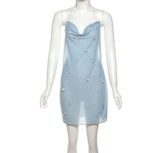 Load image into Gallery viewer, Summer Women Clothes Sexy Halter Three Dimensional Water Drop Decorative Sheath Short Dress