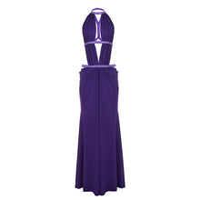 Load image into Gallery viewer, Solid Color Stitching Hollow Out Cutout Backless Sequ Dress Net Women Yarn Vacation Maxi Dress