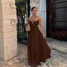 Load image into Gallery viewer, Summer Solid Color Tube Top Pleated Sleeveless Sling Dress