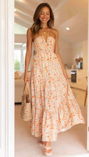 Load image into Gallery viewer, Women V neck Brace Maxi Dress Elegant Shoulder Baring Sleeveless Sling